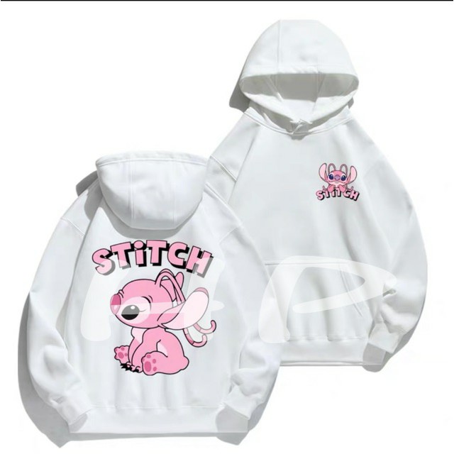 Áo hoodie stitch thú tai dài in 2 mặt chất nỉ bông dày siêu ấm