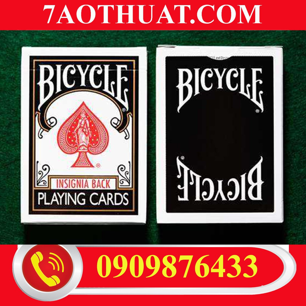Bài Mỹ ảo thuật bicycle USA cao cấp: Bicycle Insignia Back (Black) Playing Cards