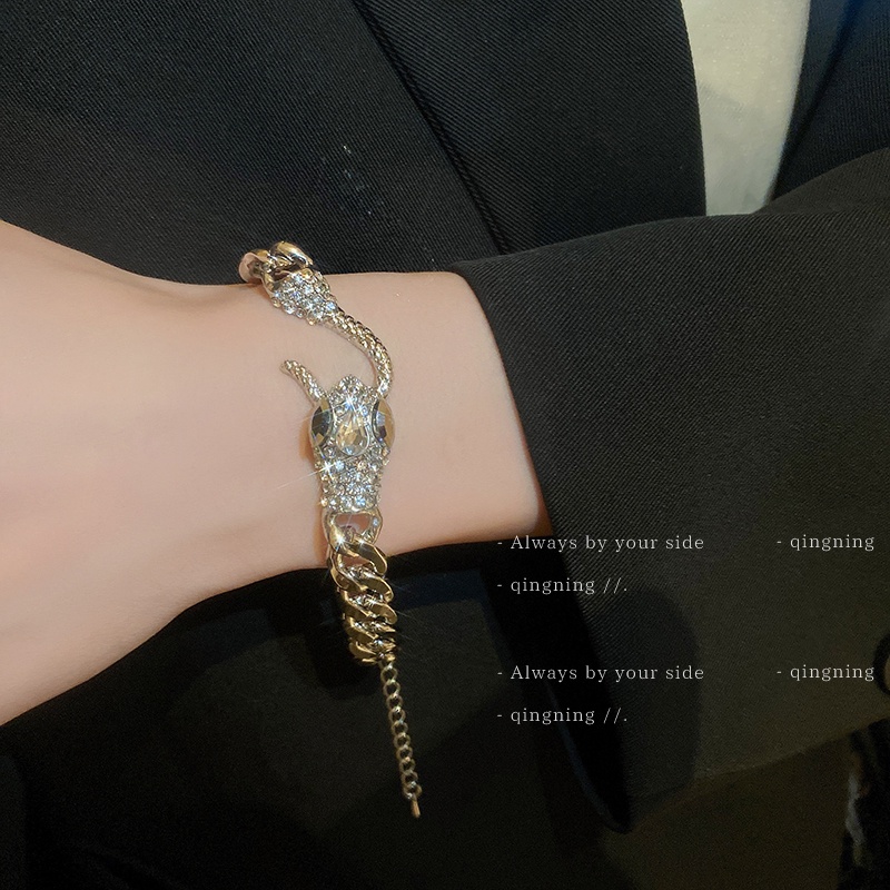 Vòng Tay Đính Đá Kim Cương Hình Rắn Phong Cách Âu Mỹ Sáng Tạo Cá Tính | BigBuy360 - bigbuy360.vn