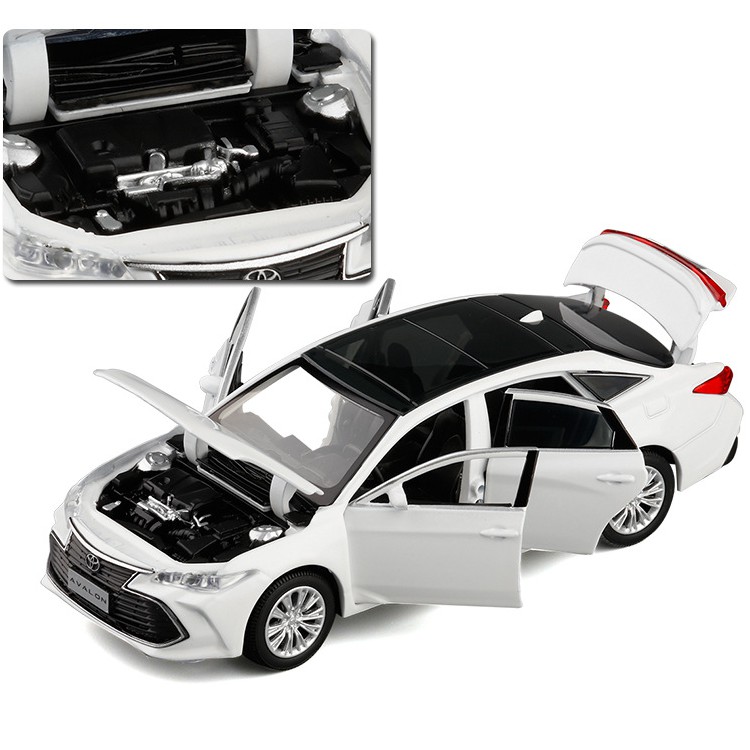 Mô hình xe ô tô Toyota Avalon 1:32 - xe đồ chơi trẻ em bằng kim loại chạy cót có đèn và âm thanh động cơ