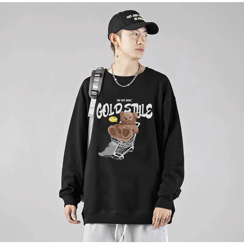 Áo Nỉ Sweater Nam Nữ Gold Style Hot trend, Form RỘNG CHUẨN Xu Hướng, áo Tay dài nỉ bông Cao Cấp Unisex. KKIM Shop