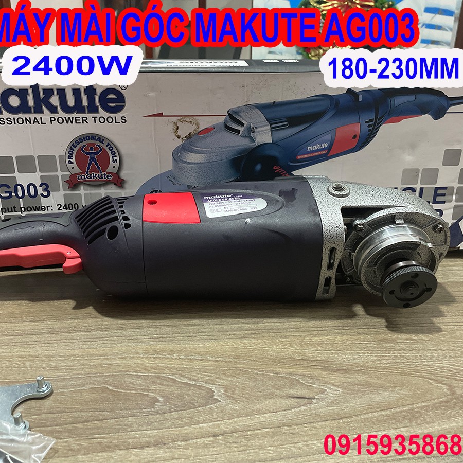 Máy Mài Góc, cầm tay, đường kính đĩa lớn 180-230mm, makute ag003 công suất 2400W