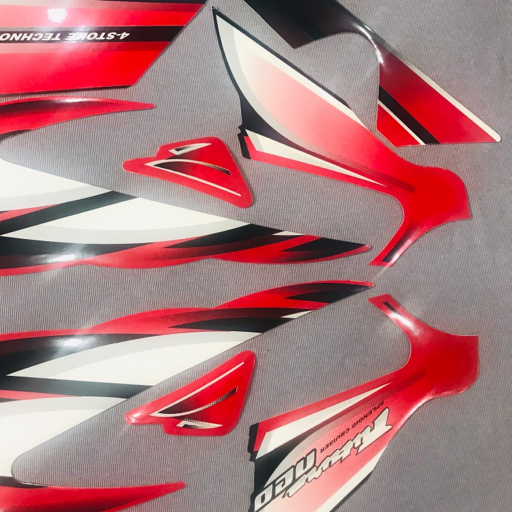 Trọn bộ tem rời 3 lớp dán xe máy Honda Future neo đỏ đen trắng