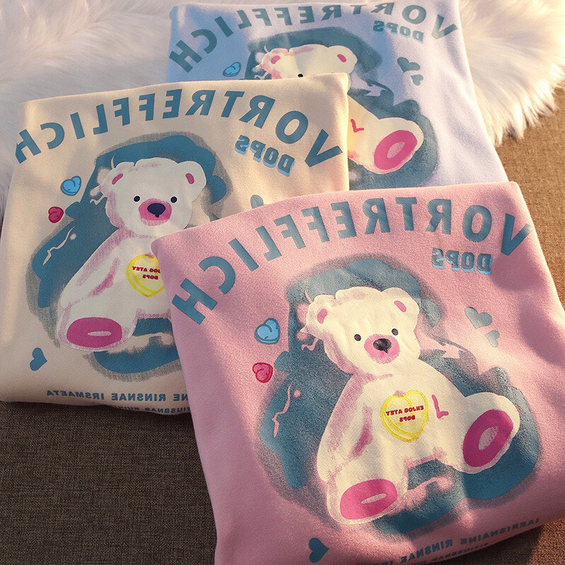 Áo Sweater Form Rộng Unisex Hoạt Hình Gấu Dễ Thương - Chất Nỉ Mềm Mại  Style Ulzzang  HOT TREND TTSPA0193