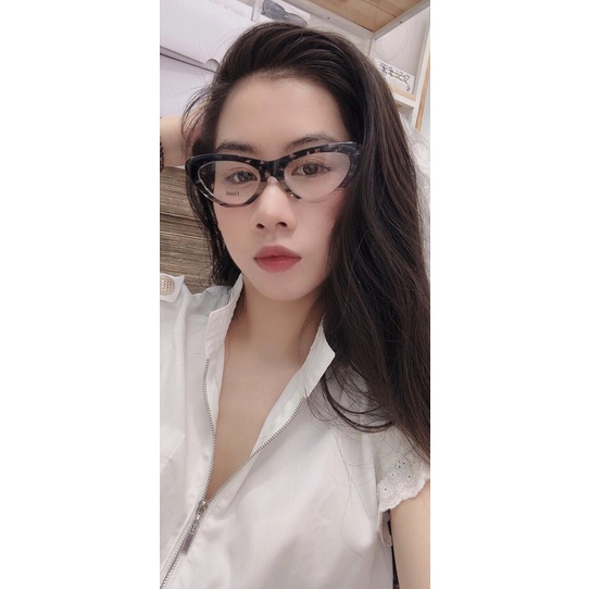 Gọng kính cận nữ mắt mèo Femi Kara chính hãng mắt kính nữ Acetate cao cấp