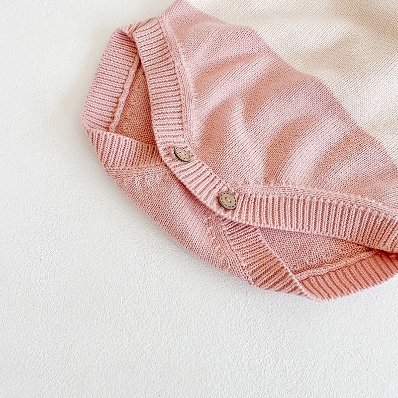 Áo Liền Quần Hình Tai Thỏ Dệt Kim Cho Bé Gái