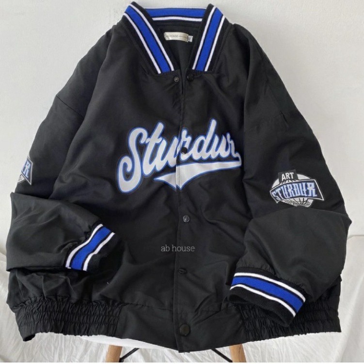 Áo khoác bomber jacket dù 2 lớp unisex nam nữ thu đông STURDUR 2 phong cách rap viet hiphop
