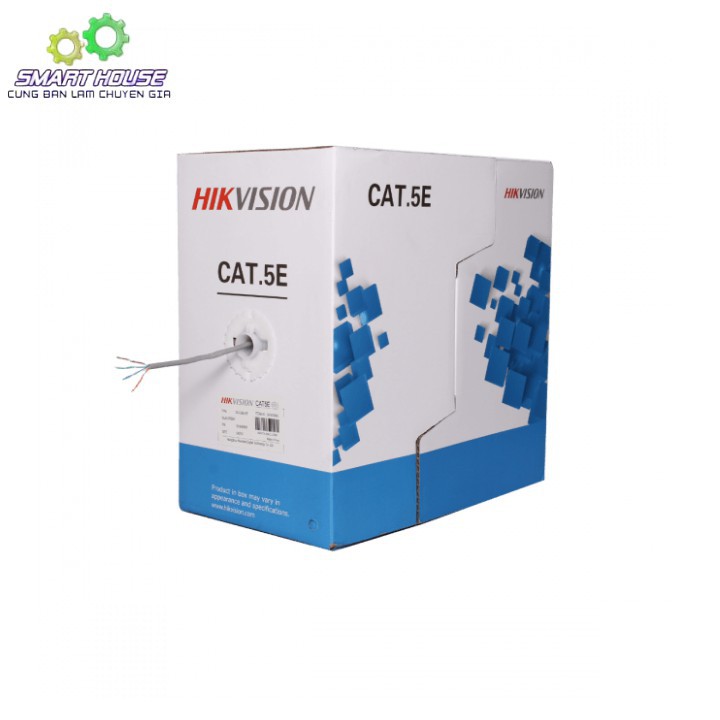 Dây cáp Mạng Hikvision Cat5E DS-1LN5E-E/E Lõi Đồng Nguyên Chất cuộn 305M