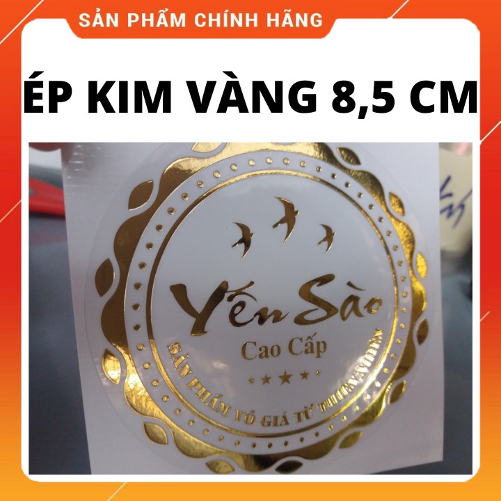 Tem tròn ép kim yến sào dán hộp