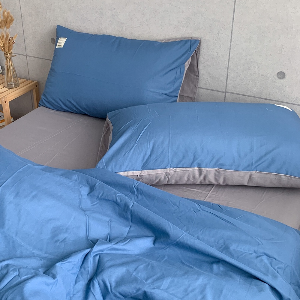 Bộ chăn ga gối Cotton TC REE Bedding XD đậm phối ghi đủ size giường nệm CTC113