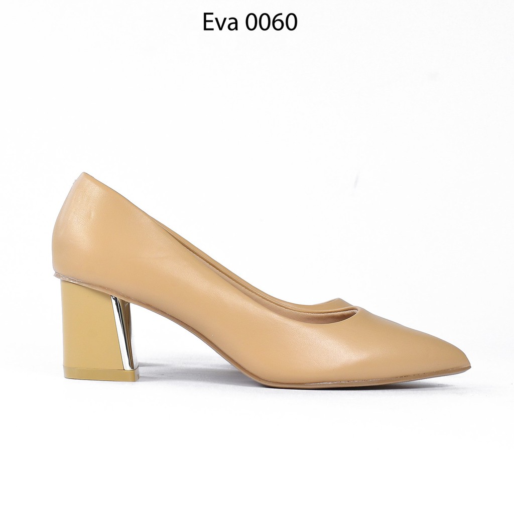 Giày Cao Gót Nữ Mũi Nhọn Đế Vuông Da Cao Cấp Đế 7Cm Evashoes - EVA0061