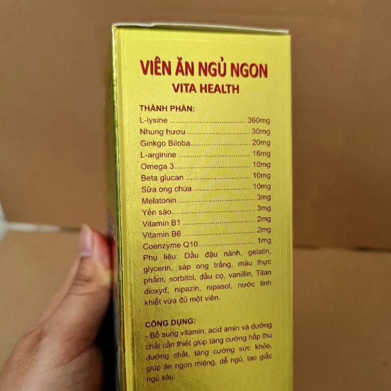 Viên ăn ngủ ngon VITA HEALTH bồi bổ cơ thể, dưỡng tâm an thần - Hộp 60 viên