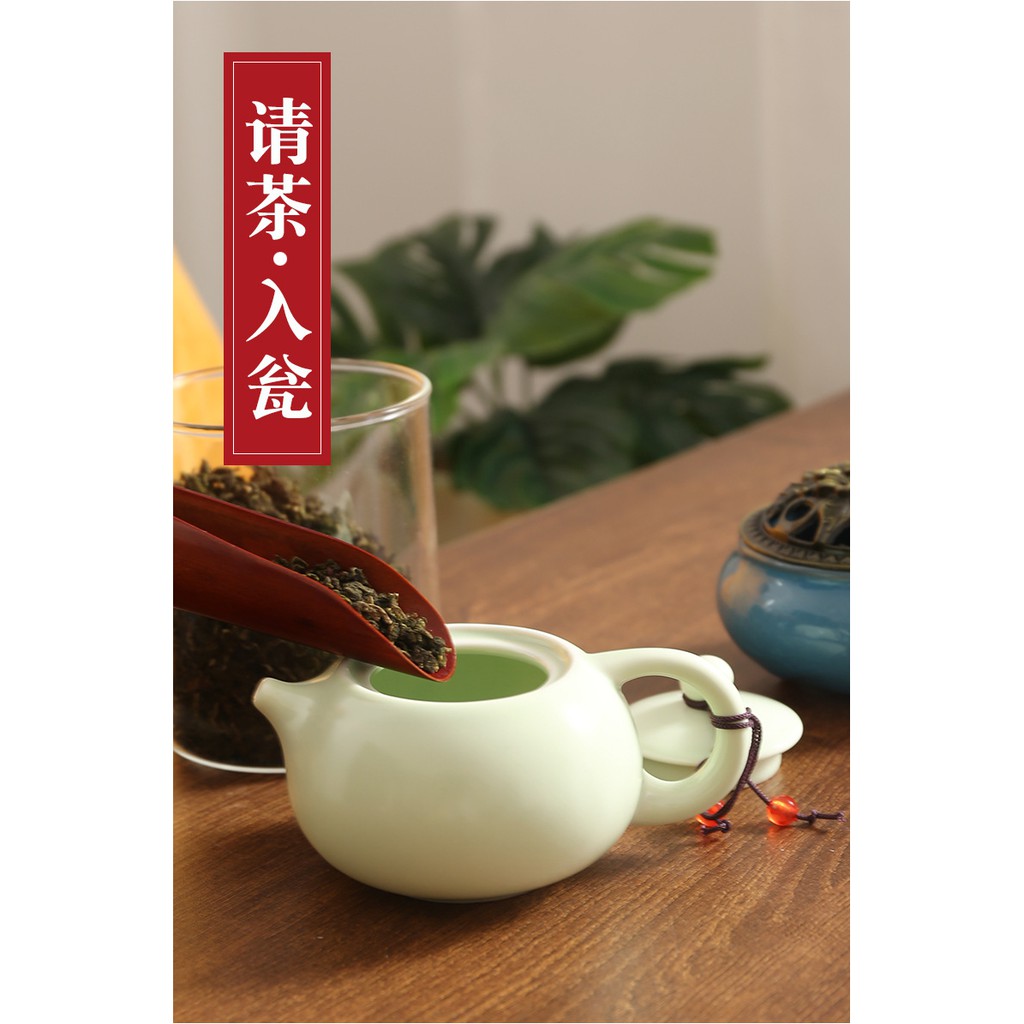 Bộ ấm trà kèm bộ trầm hương gốm sứ tráng men xanh ngọc cao cấp kèm hộp quà tặng
