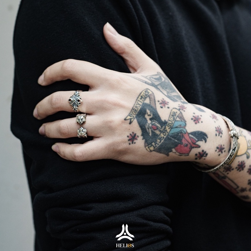 Nhẫn bạc nam, nữ HeliSilver Helios Lotusgot X Helios Original S925