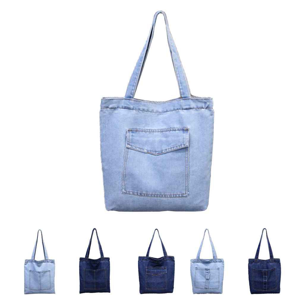 Túi tote denim ngăn rộng cho nữ
