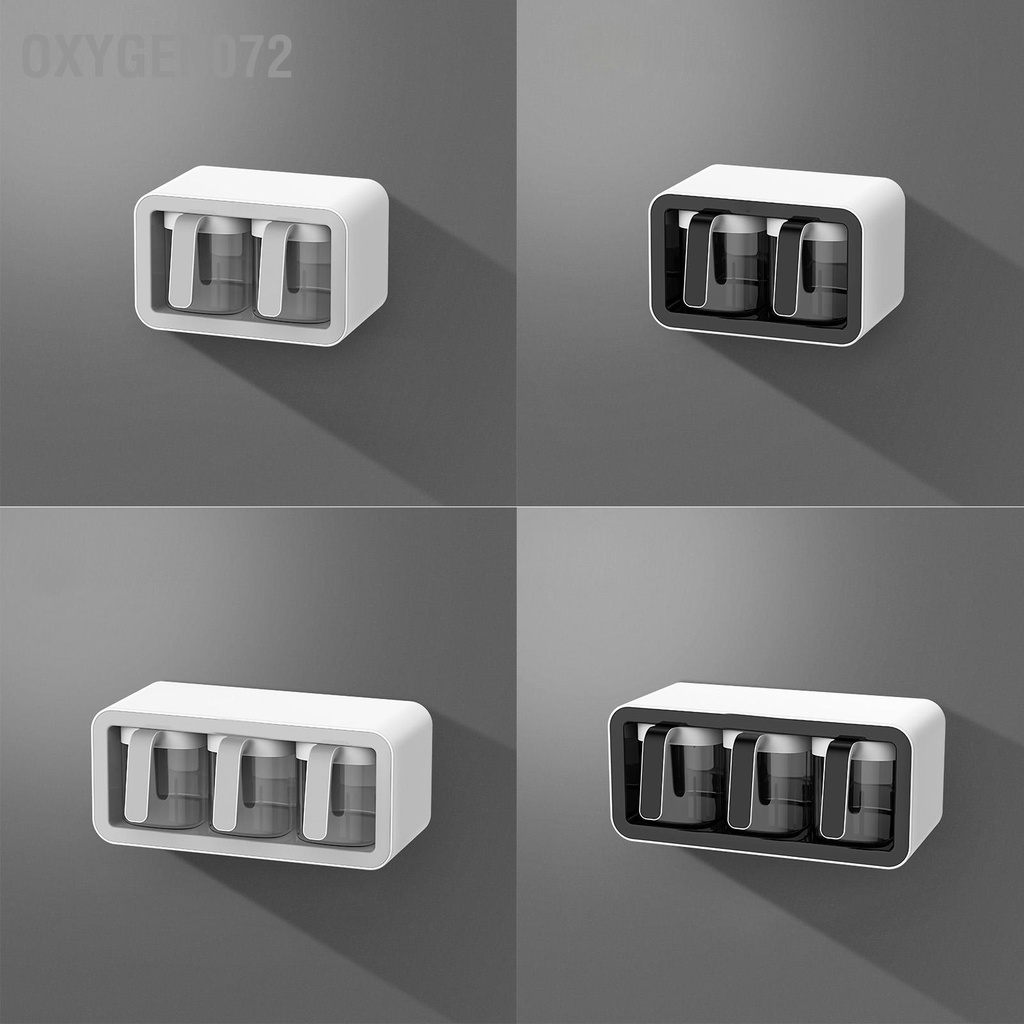 Oxygen072 Hộp đựng gia vị gắn tường cao cấp đồ gia dụng thông minh cho mọi nhà - đa lưới nhà bếp Bộ kết hợp lọ - tặng thìa