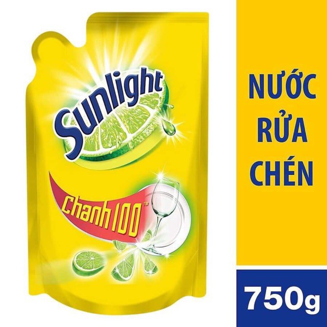 Nước rửa chén Sunlight Chanh 100 túi 750g