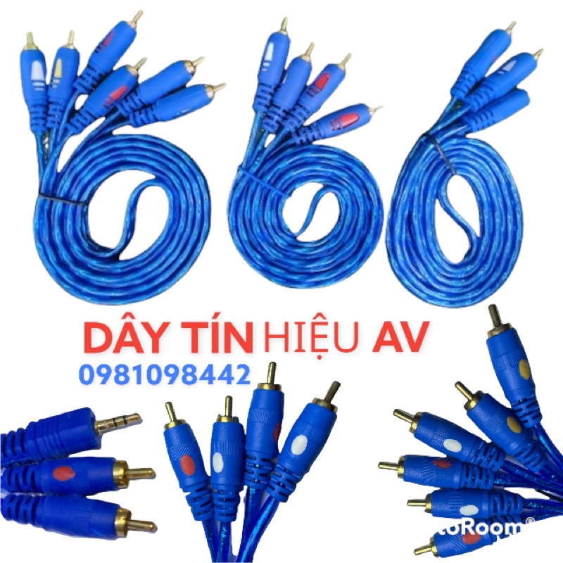 Dây AV ( Dây loa,dây audio) 3ly-4Đầu -6Đầu hoa sen dài 1.5m bọc nhựa chống nhiễu (hàng siêu rẻ)