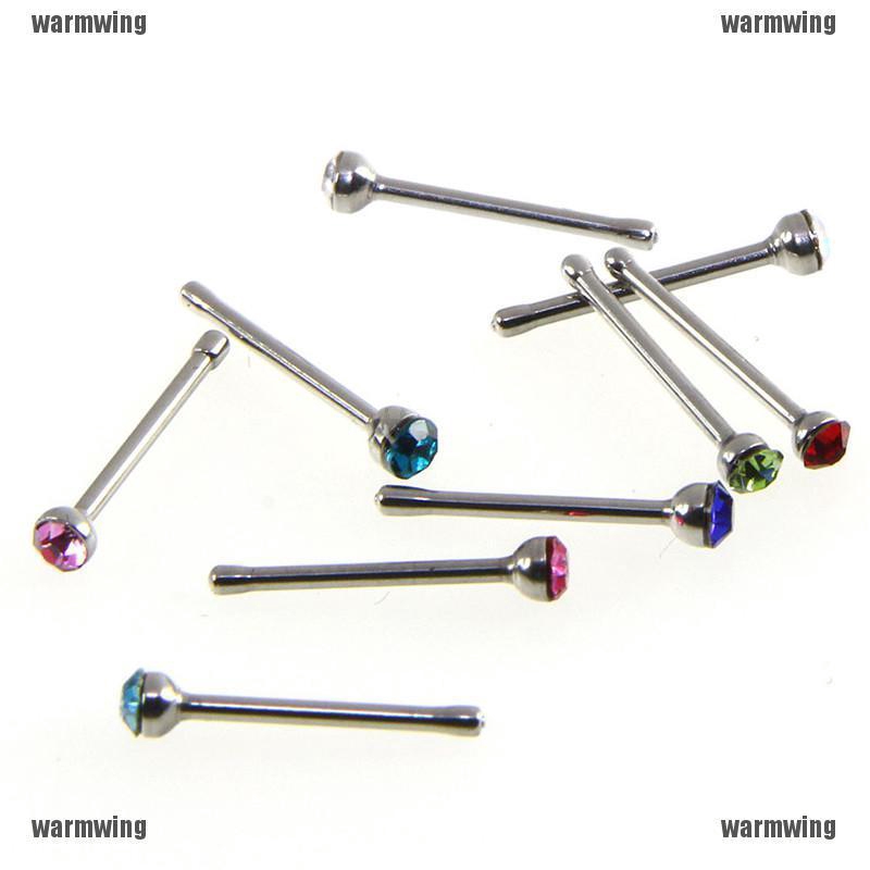 Bộ 36 Khuyên Mũi Thép Không Rỉ Đính Đá Pha Lê