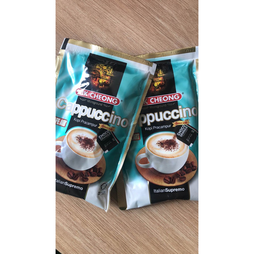 Cafe  Capuchino Malaysia Đẳng Cấp Sang Trọng Gói Hòa Tan Aik Cheong 12 Gói x 25G Chính Hãng