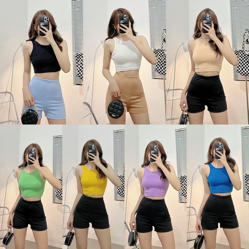 CAMI CROPTOP [𝐂𝐇𝐎𝐂𝐎𝐋𝐀𝐓𝐄 𝐦𝐢𝐱𝐱] Áo croptop ba lỗ thun gân