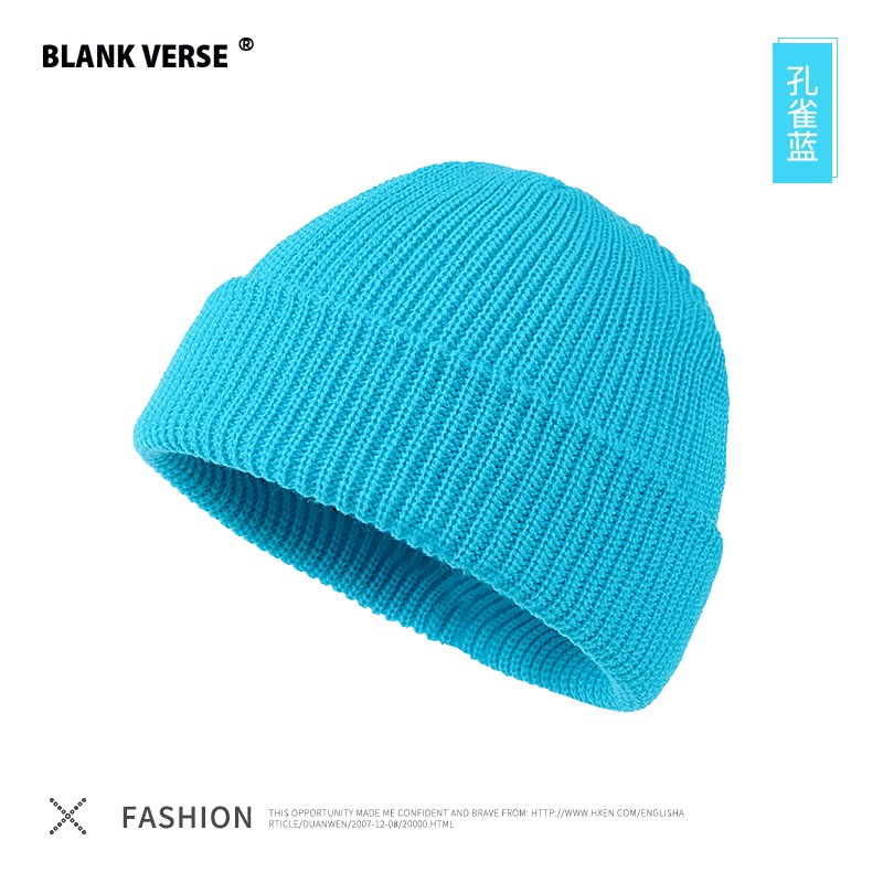 Mũ len Beanie dáng ngắn dệt kim dày dặn