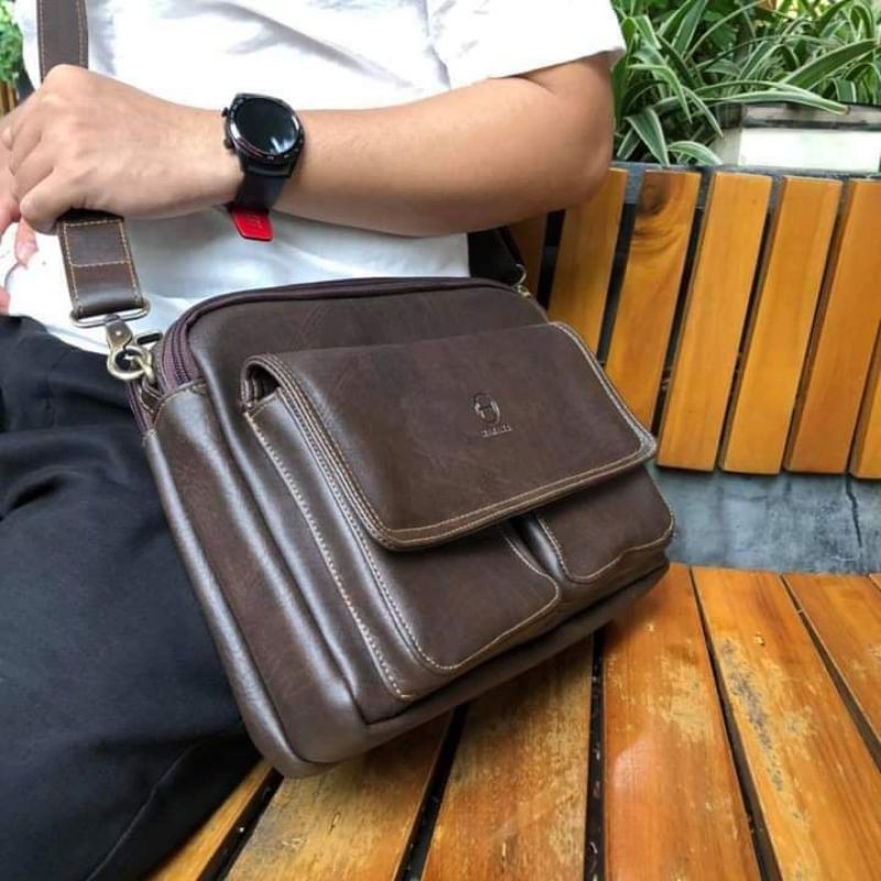 Túi đeo chéo nam, túi ipad da cao cấp, không bong tróc, không thấm nước