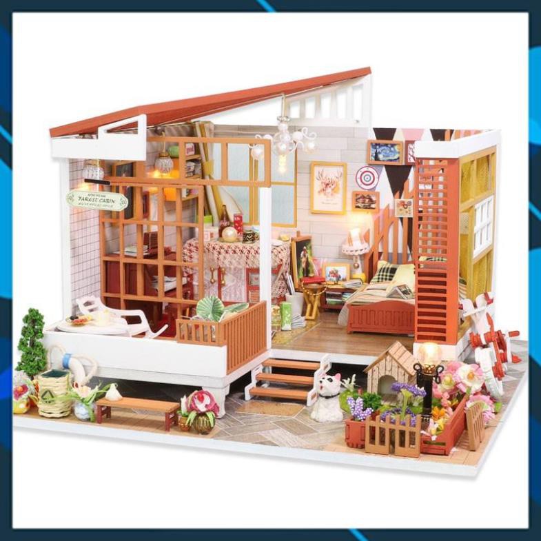 Mô hình nhà búp bê gỗ DIY Nhà búp bê lắp ghép Em là một giấc mơ A04 Toy World