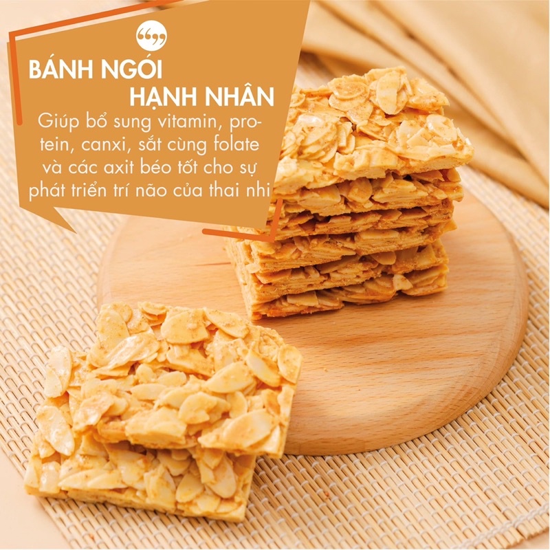 Bánh ngói hạnh nhân mix 3 vị túi 200G thích hợp ăn kiêng, ăn vặt mẹ bầu