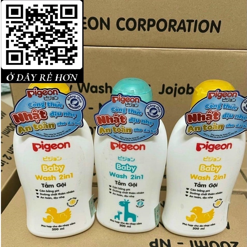 NC1 SỮA TẮM GỘI Pigeon chỉ 45k☑️dành cho cả em bé và trẻ sơ sinh với những nguyên liệu từ thiên nhiên không chứa Paraben