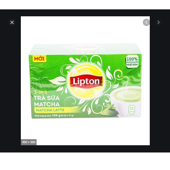 Trà sữa matcha 3 in 1 hiệu Lipton 8 túi 17g 136g