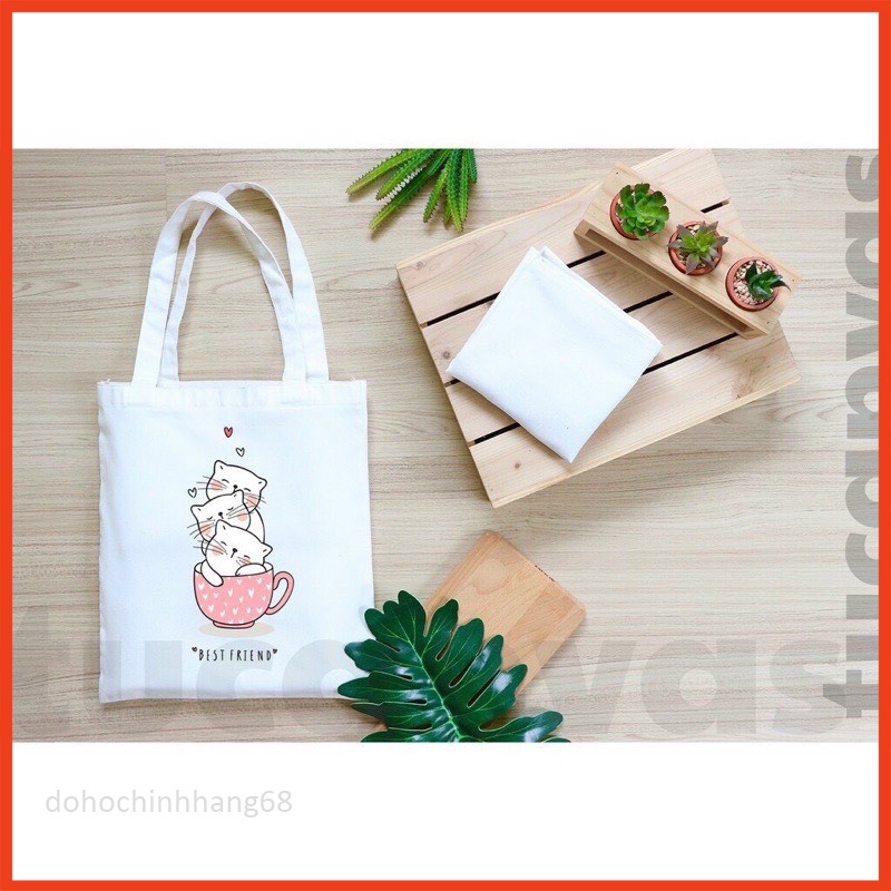 Túi tote đeo chéo unisex nam nữ vải diệt canvas phong cách trẻ trung, cá tính nhiều họa tiết phù hợp đi học đi làm