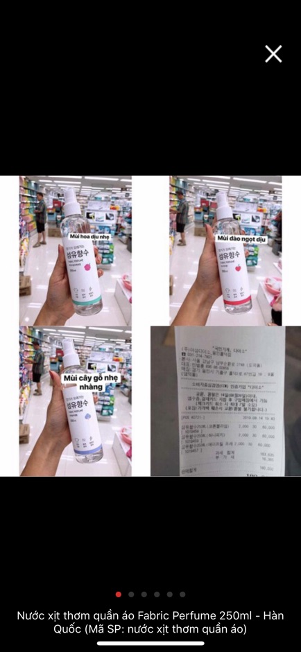 Xịt thơm body và quần áo QUỐC DÂN CỦA HÀN FABRIC PEFUME