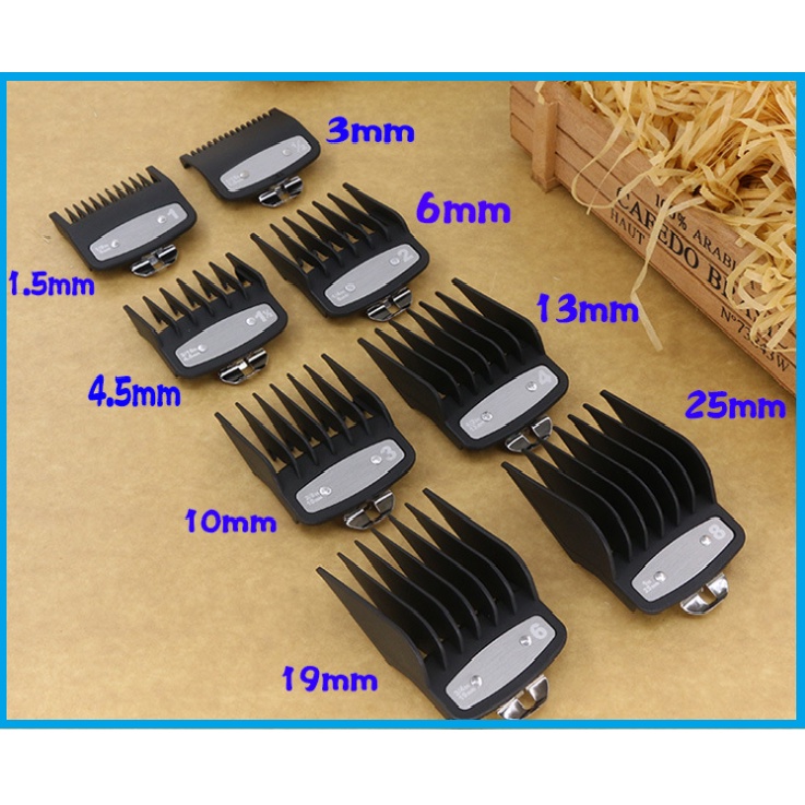 Bộ cữ gá thép tông đơ wahl  8184 8 Cái Từ Cữ 1,5mm đến 25mm