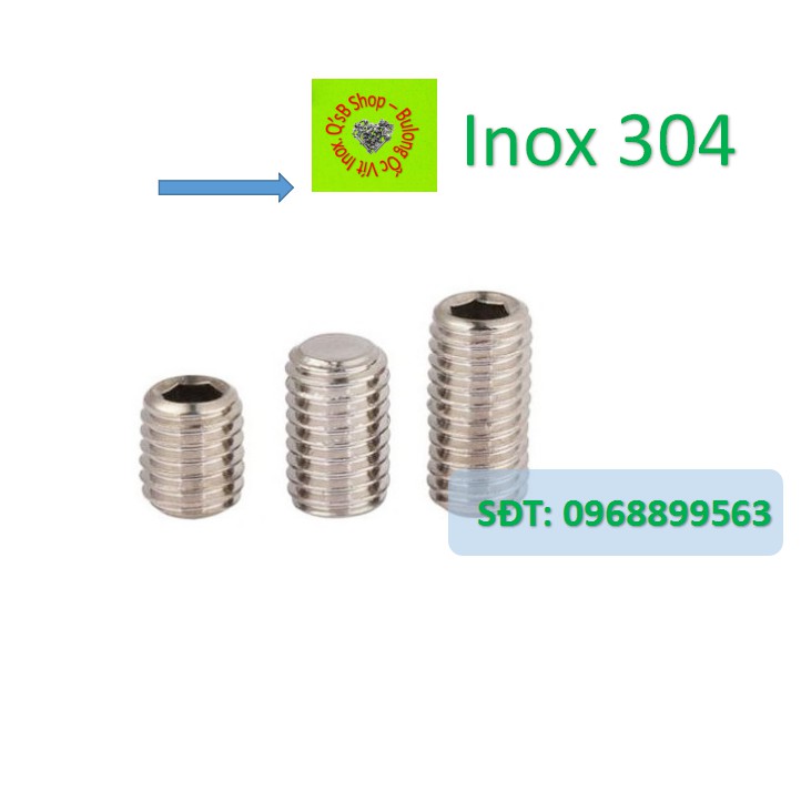 Vít trí chìm bằng inox size M10 - M12, combo 10c , vít trí lục giác chìm bằng inox, inox 304