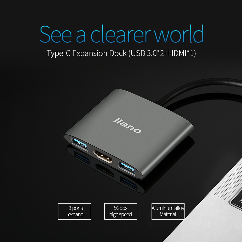 Bộ Chuyển Đổi llano LJU-HB0005 Từ Type C USB C Sang HDMI 4K