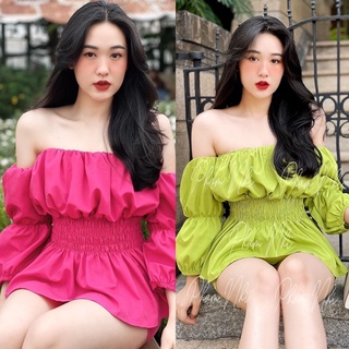 Sét áo thô trễ vai mix quần short siêu xinh