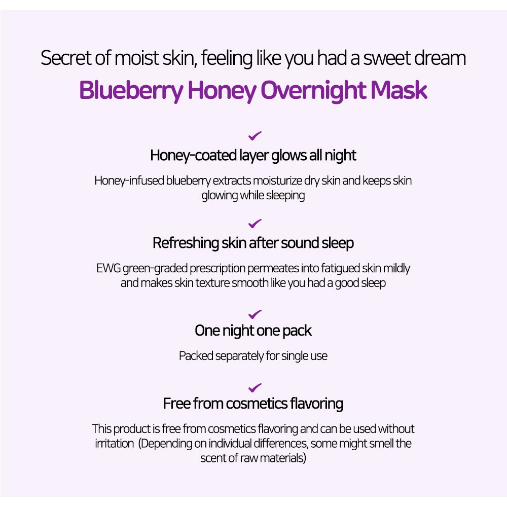 [TẶNG 66K]Hộp 20 Gói Mặt Nạ Ngủ Cấp Ẩm Việt Quất Mật Ong Frudia Blueberry Honey Overnight Mask 5ml x 20pcs / Box