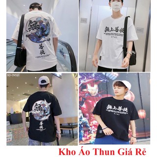 Áo thun cotton in hình cò form rộng