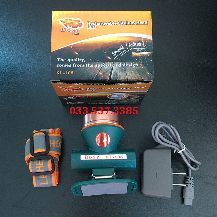 Đèn pin chiếu sáng, đèn đội đầu siêu sáng KL 108 đi rừng tiện lợi