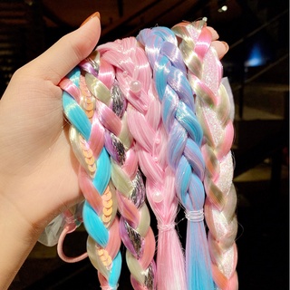Dây cột tóc Pony phối ren, tóc giả cho bé gái