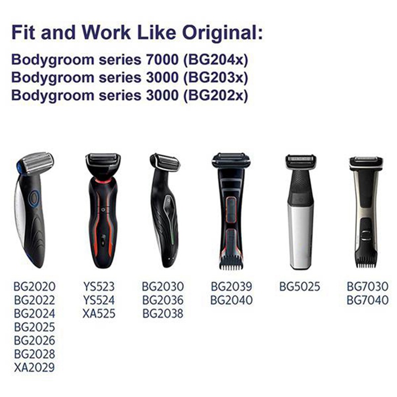 Set 3 Đầu Dao Cạo Thay Thế Cho Máy Cạo Râu Philips Bodygroom BG 2024-2040 S11 YSS2 YSS3