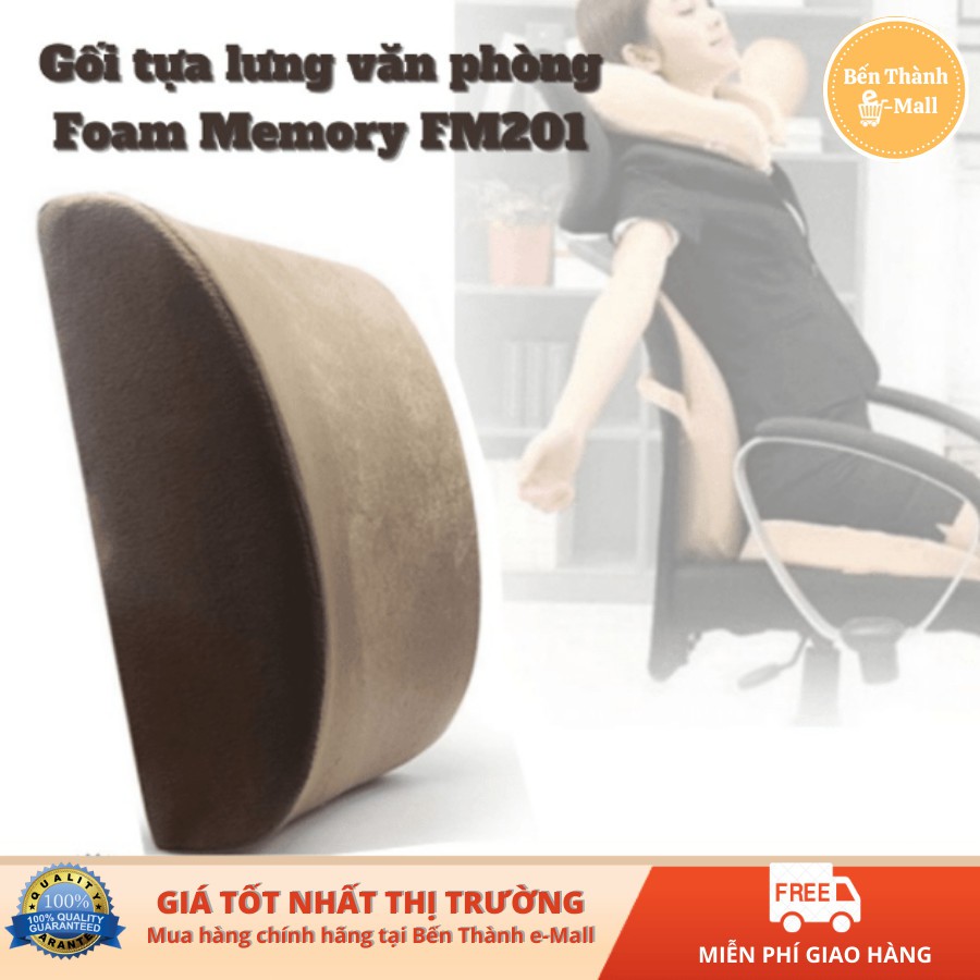 [Cao su non] Gối tựa lưng văn phòng Foam Memory FM201 [Chuyên dụng đau mỏi lưng]