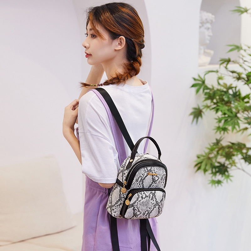 Balo mini CHUWANGLIN bằng da nhiều họa tiết tùy chọn thời trang sang trọng cho nữ