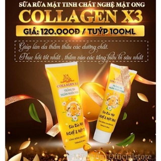 Sữa rửa mặt collagen x3 nghệ & mật ong ngăn ngừa mụn 100ml