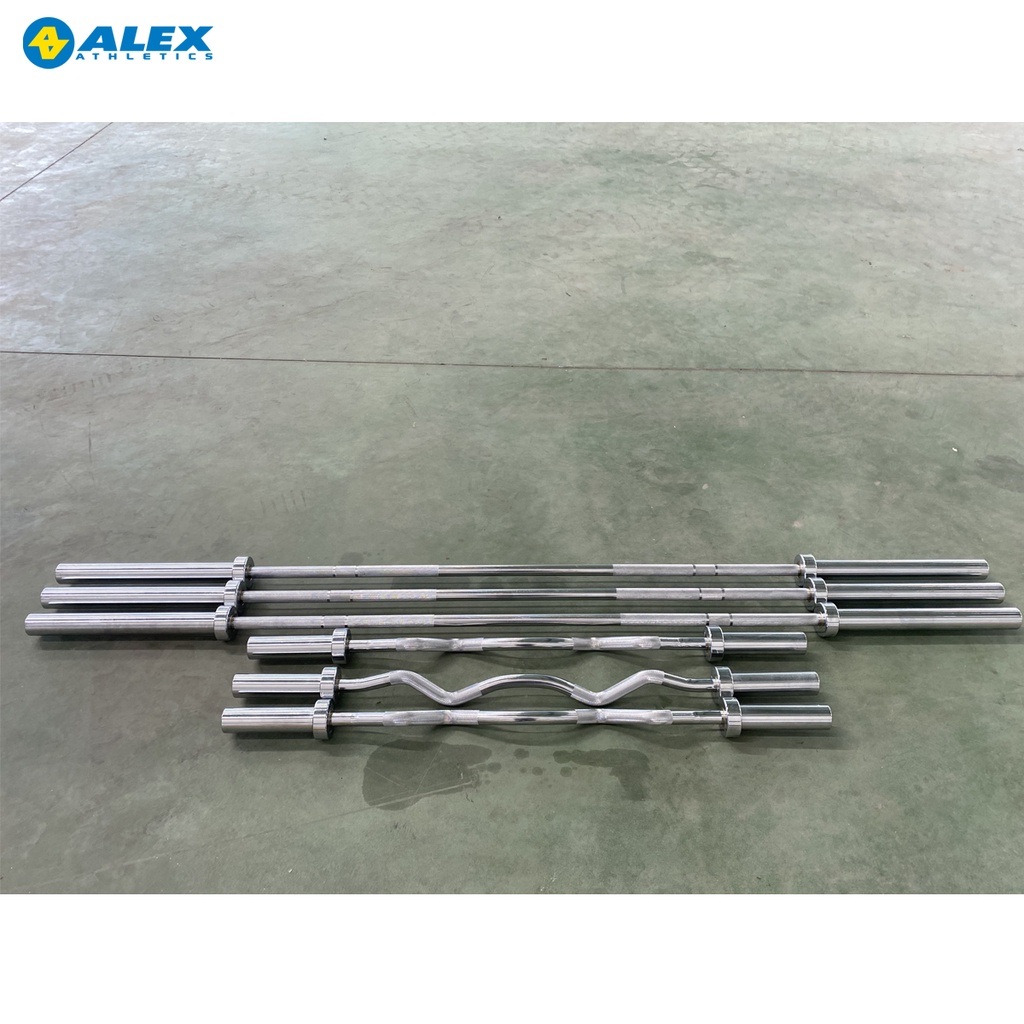 Thanh Đòn Tạ Barbell Cao Cấp ALEX  Chính Hãng 2.2m, Phi 50mm 4 ổ Bi Xoay Chuẩn Olympic Tải 340kg