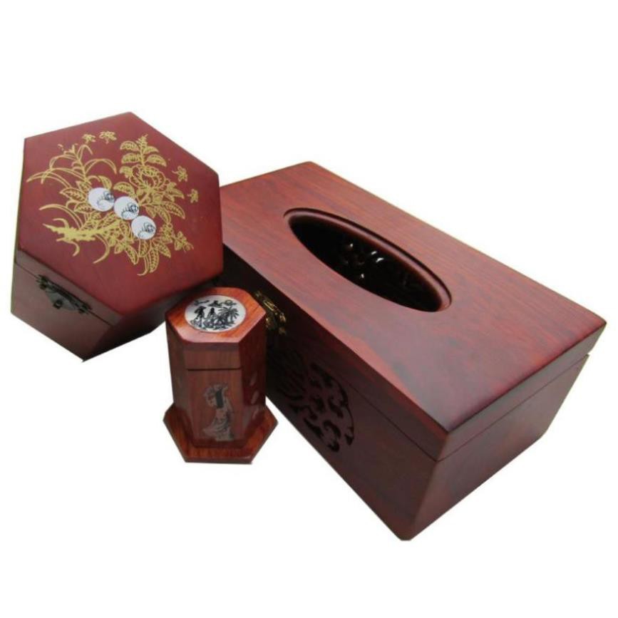 Bộ 3 Sản Phẩm Hộp Giấy Ăn, Hộp Trà, Hộp Tăm MK02