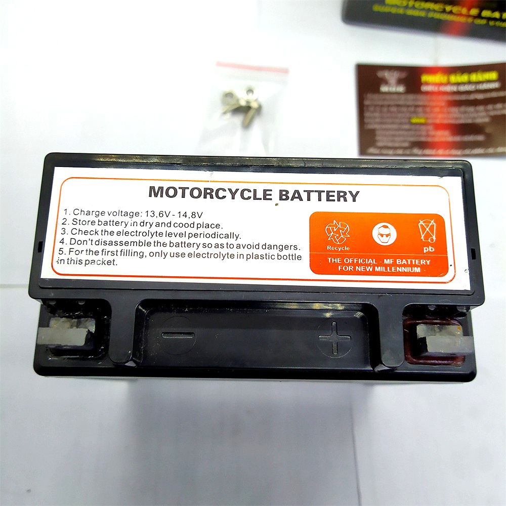 Bình ắc quy khô xe máy THAILAND mã 12N5L-BS,kích thước 120x60x125mm, bảo hành 12 tháng