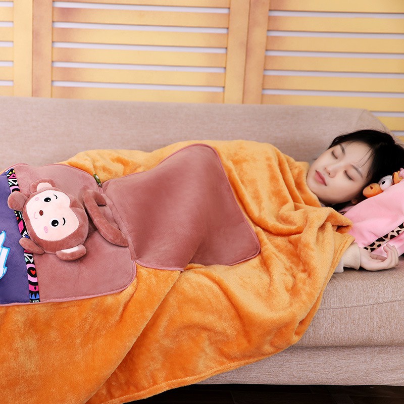 Chăn Gối Hoạt Hình Đa Năng 2 Trong 1 Cho Dân Văn Phòng - Chăn Gối Cho Bé Đi Học