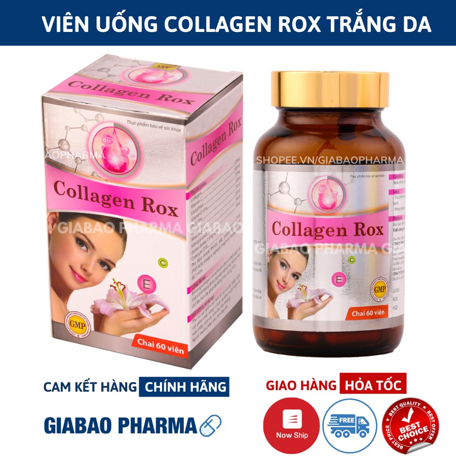 Viên uống Collagen Rox trắng da, bổ sung Collagen chống lão hóa, làm đẹp da